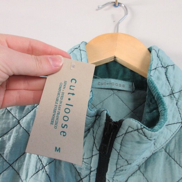 Cut Loose Women Parachute Vest M Green Zip Front Quilted Lightweight Travel 348 - Picture 4 of 11